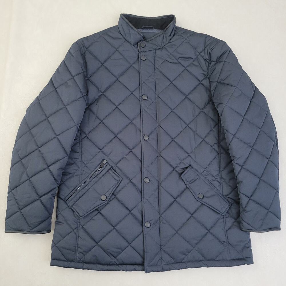 Pronto Uomo Quilted Winter Jacket Parka Anthony Navy Blue Size XLarge